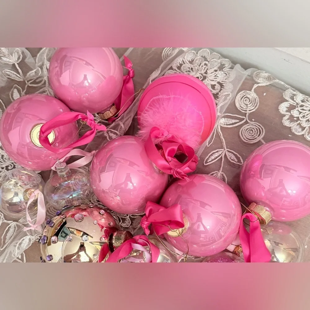More Pink from Tootsie’s closet!!bottom reallyVibrant Pink Holiday Ornaments o